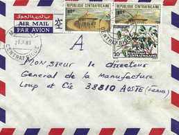 RCA CAR Centrafrique 1983 M'Baiki Medicinal Shrub Garcinia Punctata Grain Storage Hut Cover Latest Known Date Postmark - Plantas Medicinales