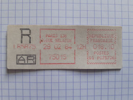 Paris 136 9, Rue Nelaton 75015 - 29-02-84 - G1 PC 75736 Tarif 18.10 Lettre Recommandée Avec AR LR5875 - 1981-84 Types « LS » & « LSA » (prototypes)