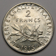 2 Francs Semeuse, 1915, Argent - III° République - 2 Francs