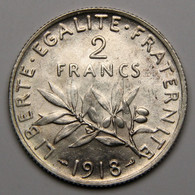 2 Francs Semeuse, 1918, Argent - III° République - 2 Francs