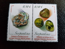 Fsat 2022 Taaf Antarctic SERPENTINE Minerals Mineraux Minerali Mineralen 2v Mnh - Unused Stamps