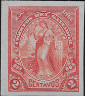 El Salvador 1896 Y&T 121. Essai Non Dentelé. Allégorie Avec Flèche, Volcan San Miguel Ou Chaparrastique - Vulkanen