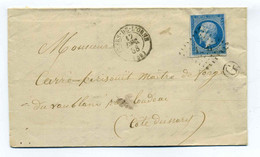 T15 Flers De L'Orne + Boite Rurale G Identifiée De La Chapelle Biche / Dept 59 Orne / 1858 - 1849-1876: Période Classique