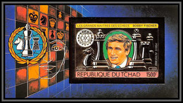 85914/ N°203 B Echecs Chess Bobby Fischer Rotary 1982 Tchad OR Gold Stamps ** MNH Overprint Non Dentelé Imperf - Schaken