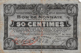 22-1808 : BILLET CHAMBRE DE COMMERCE 50 CENTIMES. ROUBAIX TOURCOING. NORD - Chambre De Commerce