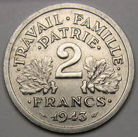 2 Francs Francisque, 1943, Aluminium - Etat Français - 2 Francs