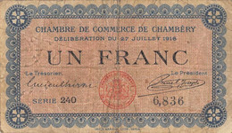 22-1830 : BILLET CHAMBRE DE COMMERCE 1 FRANC. CHAMBERY. SAVOIE - Chambre De Commerce