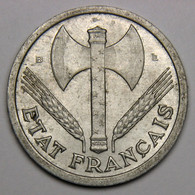 RARE 2 Francs Francisque, 1943 B (Beaumont-le-Roger), Aluminium - Etat Français - 2 Francs
