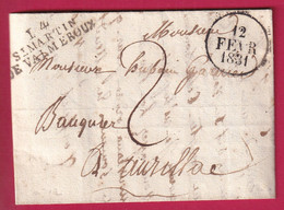 MARQUE 14 ST MARTIN DE VALMEROUX CANTAL 1831 POUR AURILLAC INDICE 11 LETTRE COVER FRANCE - 1801-1848: Precursors XIX