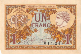 22-1846 : BILLET CHAMBRE DE COMMERCE 1 FRANC. PARIS. SEINE - Chambre De Commerce