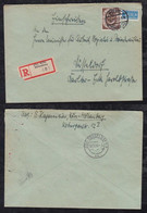 BRD Bund 1953 Posthorn 1x 60Pf EF Einschreiben Brief KÖLN HÖHENBERG X DÜSSELDORF - Storia Postale
