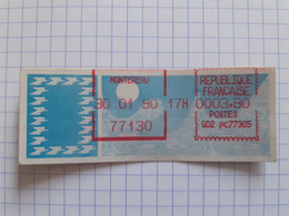 Montereau 77130 - 30-01-90 - G02 Pc77305 Tarif 3,80 - Impression Décalée Vers Le Haut - 1985 « Carrier » Paper