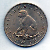 GIBRALTAR, 25 New Pence, Copper-Nickel, Year 1971, KM #5 - Gibraltar