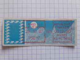 Paris 62 44, R St Feroin 75017 - 29-10-87 - G1 PC75662 Tarif 12.30 - 1985 « Carrier » Papier