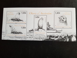 Fsat 2021 Taaf Antarctic Amsterdam Sea Lion Deal Boat Otaries Nivose  Ms4v Mnh - Unused Stamps