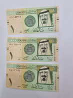 Saudi Arabia 1 Riyal 2007, 2009, 2012 UNC P-31 A, B, C 9 Pieces 3 Of Each Date From A Bundle - Arabia Saudita