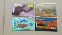 Telecom New Zealand Overprint Cards X4 Auction B - Nueva Zelanda