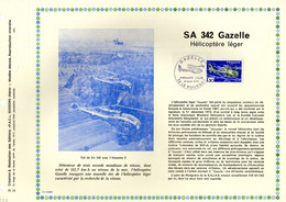 ✅ RR 1500 Ex." SA 342 GAZELLE " Sur Feuillet PAC N°té RARE De 1975 N° YT 1805. Parfait état. RR - Helicopters