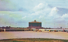 Atlanta Georgia, Airport Terminal Building From Tarmac, United Nations FDC Cancel On Back, C1960s Vintage Postcard - Atlanta