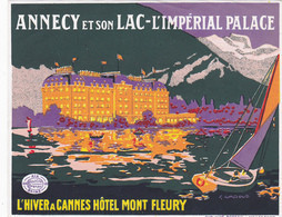 Cpa / Vieux Papiers -74-annecy--publicité-etiquette Hotel "imperial Palace"illustrateur G . Gadoud - Annecy