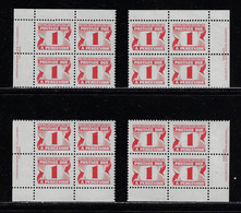 CANADA 1977 POSTAGE DUES SECOND ISSUE UNITRADE J28a,31a,32 4 CB MNH - Segnatasse