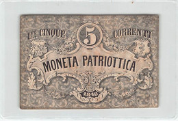 011318 "L.RE CINQUE CORRENTI . MONETA PATRIOTTICA - 1848" BANCONOTA PROVVISORIA DATATA VENEZIA 1848,ORIG - [ 4] Vorläufige Ausgaben