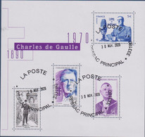 Bloc Général De Gaulle Oblitéré 4 Timbres à 5.00€ Avec La Notice Type Des Timbres 1697 1698 2634 Et 4493 - Neufs