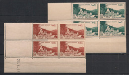 MAROC - 1948 - PA N°Yv. 68 Et 69 - Paire - Bloc De 4 Coin Daté - Neuf ** / MNH / Postfrisch - Airmail