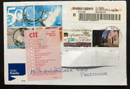 PORTUGAL, Registered Circulated Cover To PALESTINE,« Return To Sender»,«United Nations»,«Public Transportation», 2021 - Covers & Documents