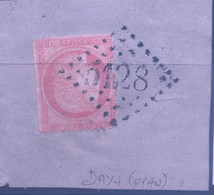 N° 57, 80c République, Ob GC 5128 De Daya (oran), Sur Petit Fragment De Lettre, Indice 22, Jolie Frappe, TTB - 1871-1875 Ceres