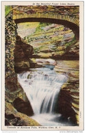 New York Watkins Glen Cascade Of Rainbow Falls Curteich - Adirondack