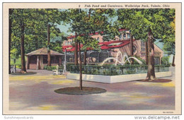 Ohio Toledo Fish Pond & Carnivora Walbridge Park 1941 Curteich - Toledo