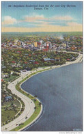 Florida Tampa Bayshore Boulevard From The Air & City Skyline Curteich - Tampa