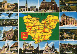 Carte Géographique - 27 EURE - Beuzeville, Bourg-Achard, Bernay, Brionne, Broglie, Gaillon, Breteuil Sur Iton, Blason - Landkarten