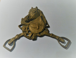 VINTAGE RARO FREGIO CAVALLO IN OTTONE DEGLI ANNI 50/60 - Bronzes