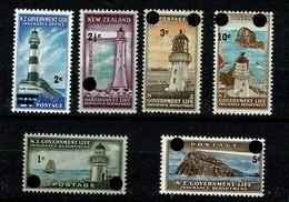 Ref 1539 - New Zealand - 1967 MNH Life Assurance Stamps - Lighthouses - Unused Stamps