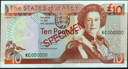 ♛ JERSEY - 10 Pounds Nd.(1993) {SPECIMEN} {sign. George Baird} UNC P.22 S - Jersey