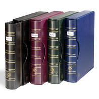 Ringbinder GRANDE, SIGNUM Classic-Design Mit Beschriftungsfeld, Inkl. Schutzkassette, Blau - Formato Grande, Fondo Negro