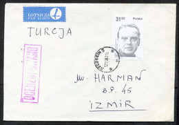 Poland Szczecin 1982 Airmail Cover, Mi 2811 C. Milosz (1911-2004), Poet, Polish Nobel Prize Winners - Airplanes