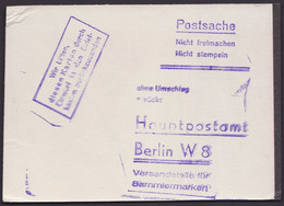 "Postsache", Verstärkung Der Versandstelle, Frühe 60er Jahre, Ungebraucht - Cartes Postales - Neuves