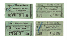 Ticket Nice Monte Carlo Tramways - Otros & Sin Clasificación