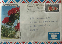 Nouvelle Calédonie - Nouméa R.P. - Lettre Avion Pour La France - Poinsettia Flowers - 14 Août 1985 - Usados