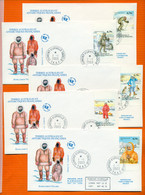 FDC-Carte Maximum Card #TAAF-FSAT 2003 (N°Yv. 352-56)Évolution De L'habillement Polaire-evolution Of Fleece Clothing (5) - FDC