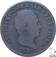 LaZooRo: Italy SARDINIA 50 Centesimi 1830 P F R2 Rare - Silver - Piemonte-Sardinië- Italiaanse Savoie