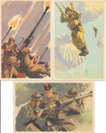 Guerre 1939-1945 - Lot Série Armements, Illustration N° 23, 24, 29: D.C.A En Action, Parachutiste, Bazooka - War 1939-45