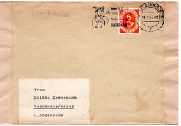 57552 - Bund - 1954 - 6Pfg. Posthorn EF A Wiederverw. DrucksBf GELSENKIRCHEN - ... UNTERTAN -> Worpswede - Lettres & Documents