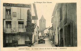 Arfons * Route Et Vue Sur Le Clocher * Automobile Voiture Ancienne * Café Hôtel Du Midi HUBERT PECH - Andere & Zonder Classificatie