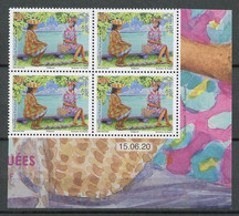 POLYNESIE 2020 N° 1246 ** Bloc De 4 Coin Daté Neuf MNH Superbe Santé Lutte Contre La Covid 19 Vahinés Masquées Médecine - Unused Stamps