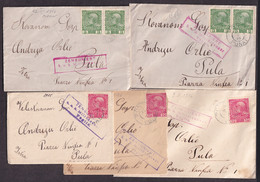 AUSTRIA - Lot Of 5 Letters With Rare Censorship Cancel Veglia. All Letters Sent To Pula And With Content - 5 Scans - Briefe U. Dokumente