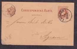 AUSTRIA - Bilingual Stationery, German/Slovenian Language, Mi.No. P-30. Sent From Laibach To Agram 1879. - 2 Scans - Cartas & Documentos